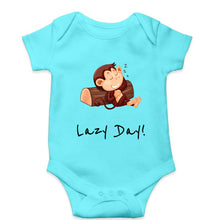Load image into Gallery viewer, Monkey Lazy Day Kids Romper For Baby Boy/Girl-0-5 Months(18 Inches)-Sky Blue-Ektarfa.online
