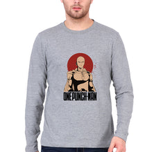 Load image into Gallery viewer, One-Punch Man Full Sleeves T-Shirt for Men-Grey Melange-Ektarfa.online
