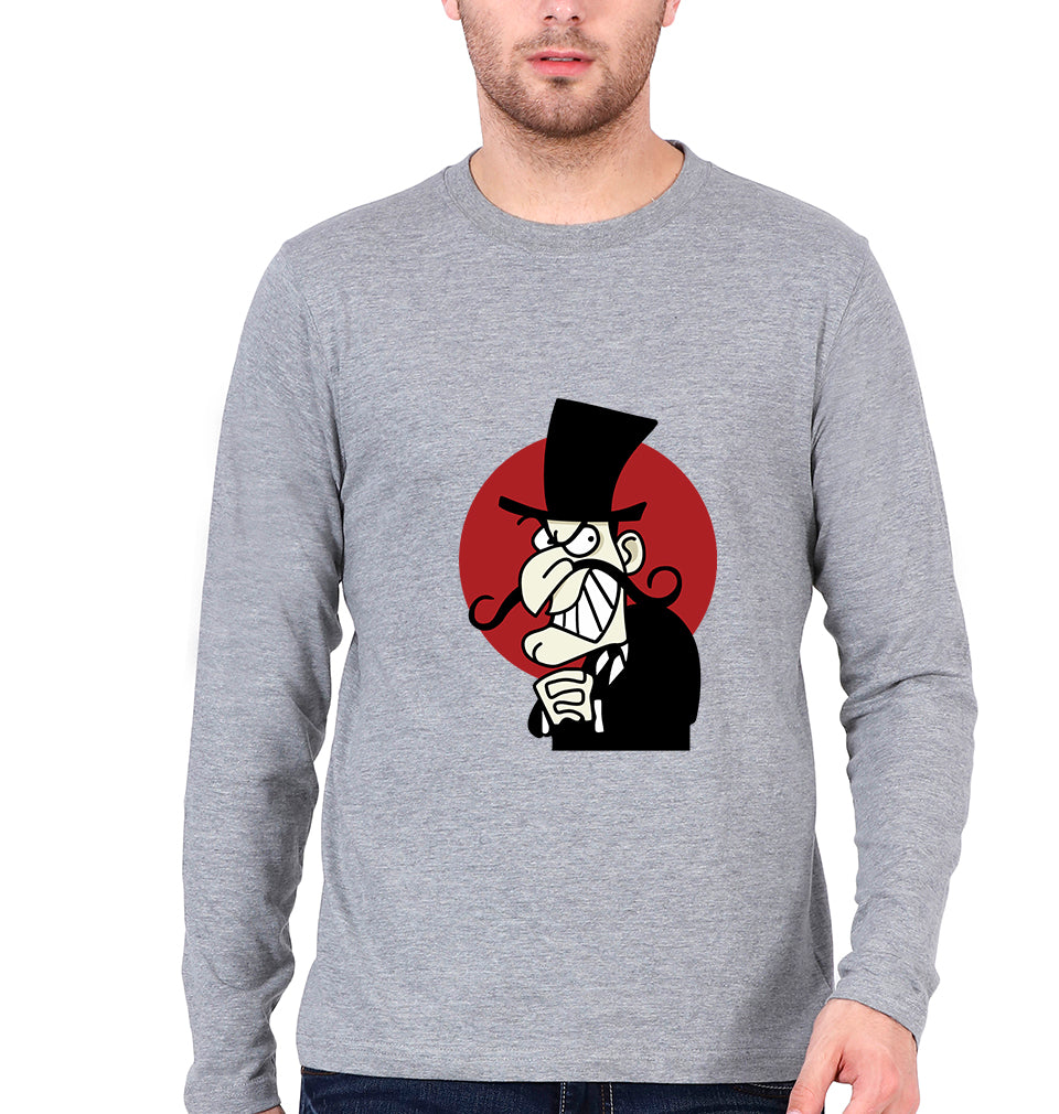 Villainc Full Sleeves T-Shirt for Men-Grey Melange-Ektarfa.online