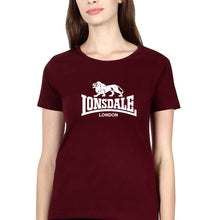 Load image into Gallery viewer, Lonsdale T-Shirt for Women-XS(32 Inches)-Maroon-Ektarfa.online
