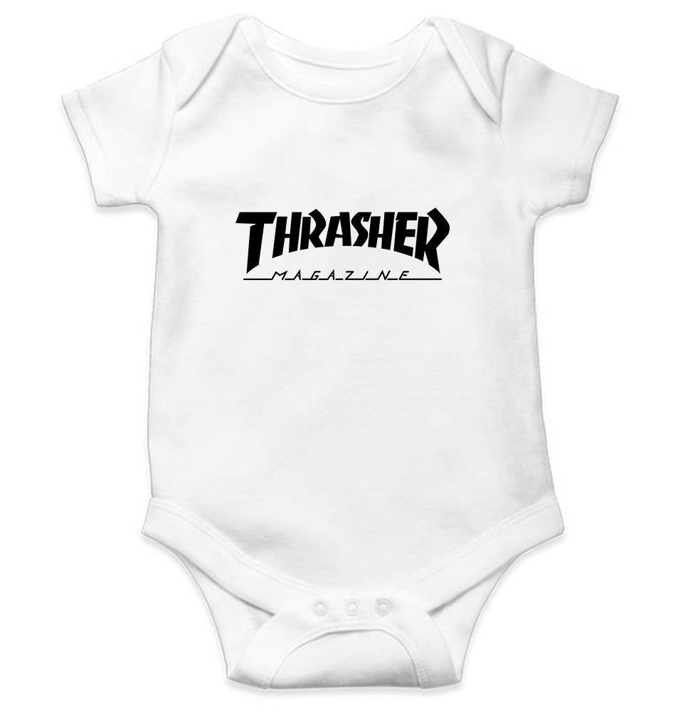 Thrasher Magazine Kids Romper For Baby Boy/Girl-0-5 Months(18 Inches)-White-Ektarfa.online