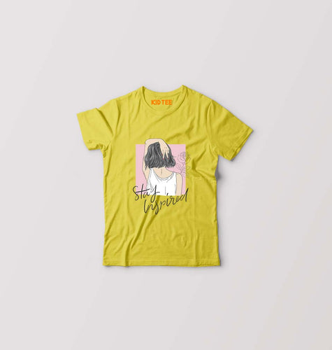 Stay Inspired Kids T-Shirt for Boy/Girl-Mustard Yellow-Ektarfa.online