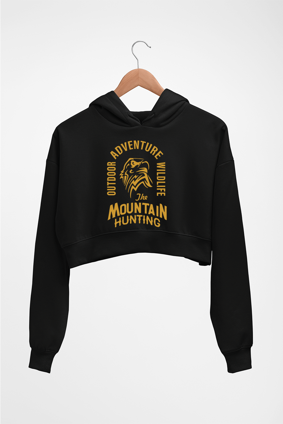 Eagle Crop HOODIE FOR WOMEN-Black-Ektarfa.online