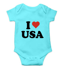 Load image into Gallery viewer, I Love USA Kids Romper For Baby Boy/Girl-0-5 Months(18 Inches)-Sky Blue-Ektarfa.online
