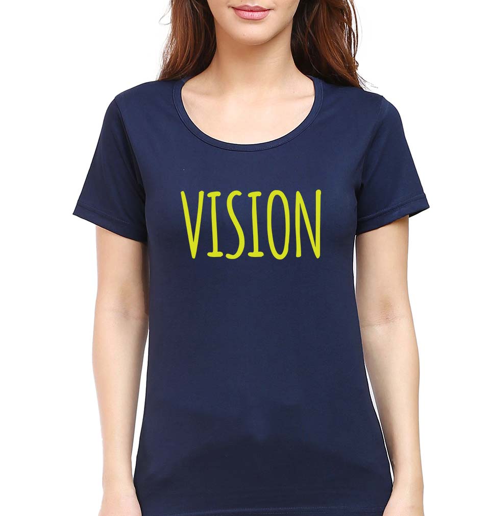 Vision T-Shirt for Women-XS(32 Inches)-Navy Blue-Ektarfa.online
