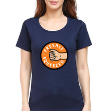Load image into Gallery viewer, Orange Cassidy - Freshly Squeezed T-Shirt for Women-XS(32 Inches)-Navy Blue-Ektarfa.online
