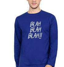 Load image into Gallery viewer, Blah Blah Full Sleeves T-Shirt for Men-S(38 Inches)-Royal blue-Ektarfa.online
