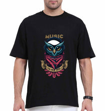 Load image into Gallery viewer, Owl Music Oversized T-Shirt for Men-Black-Ektarfa.online
