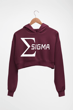 Load image into Gallery viewer, Sigma Crop HOODIE FOR WOMEN-Maroon-Ektarfa.online

