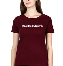 Load image into Gallery viewer, Imagine Dragons T-Shirt for Women-XS(32 Inches)-Maroon-Ektarfa.online
