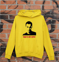 Load image into Gallery viewer, Sheldon Cooper That&#39;s My Spot Unisex Hoodie for Men/Women-S(40 Inches)-Mustard Yellow-Ektarfa.online
