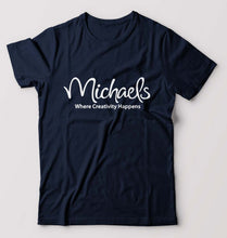 Load image into Gallery viewer, Michaels T-Shirt for Men-S(38 Inches)-Navy Blue-Ektarfa.online
