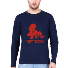 Load image into Gallery viewer, Rocket Raccoon Lazy Not Today Full Sleeves T-Shirt for Men-Navy blue-Ektarfa.online
