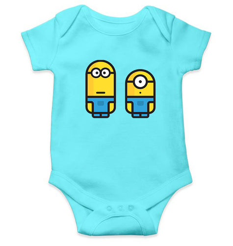 Minion Illustrator Kids Romper For Baby Boy/Girl-0-5 Months(18 Inches)-Sky Blue-Ektarfa.online