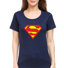 Load image into Gallery viewer, Superman T-Shirt for Women-XS(32 Inches)-Navy Blue-Ektarfa.online
