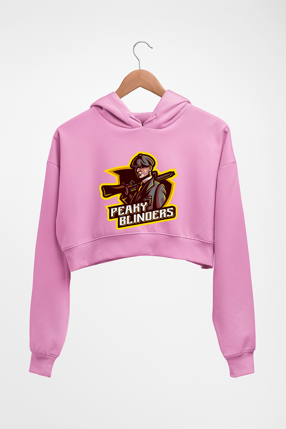 Peaky Blinders Crop HOODIE FOR WOMEN-Light Baby Pink-Ektarfa.online