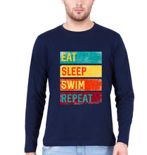 Load image into Gallery viewer, Swimming Full Sleeves T-Shirt for Men-Navy blue-Ektarfa.online
