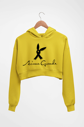 Ariana Grande Crop HOODIE FOR WOMEN-Mustard Yellow-Ektarfa.online