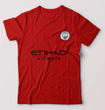 Load image into Gallery viewer, Manchester City F.C 2021-22 T-Shirt for Men-S(38 Inches)-Red-Ektarfa.online
