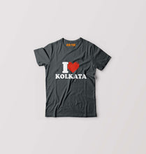 Load image into Gallery viewer, I Love Kolkata Kids T-Shirt for Boy/Girl-Steal Grey-Ektarfa.online
