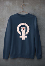 Load image into Gallery viewer, Feminist Unisex Sweatshirt for Men/Women-S(40 Inches)-Navy Blue-Ektarfa.online
