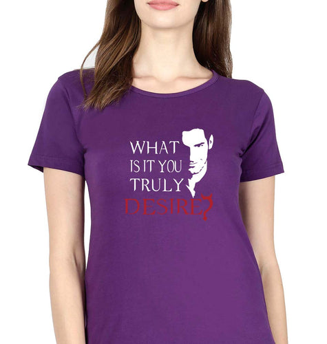 Lucifer T-Shirt for Women-Purple-Ektarfa.online