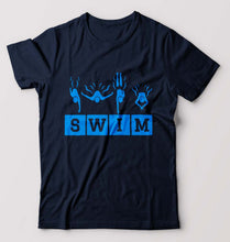 Load image into Gallery viewer, Swim T-Shirt for Men-Navy Blue-Ektarfa.online
