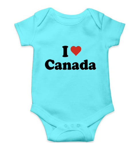 I Love Canada Kids Romper For Baby Boy/Girl-0-5 Months(18 Inches)-Sky Blue-Ektarfa.online