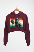 Load image into Gallery viewer, Saina Nehwal Crop HOODIE FOR WOMEN-Maroon-Ektarfa.online
