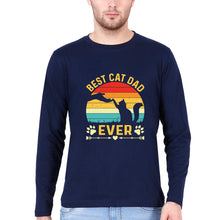 Load image into Gallery viewer, Cat Dad Full Sleeves T-Shirt for Men-NAVY BLUE-Ektarfa.online

