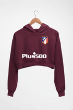 Load image into Gallery viewer, Atletico Madrid 2021-22 Crop HOODIE FOR WOMEN-Maroon-Ektarfa.online
