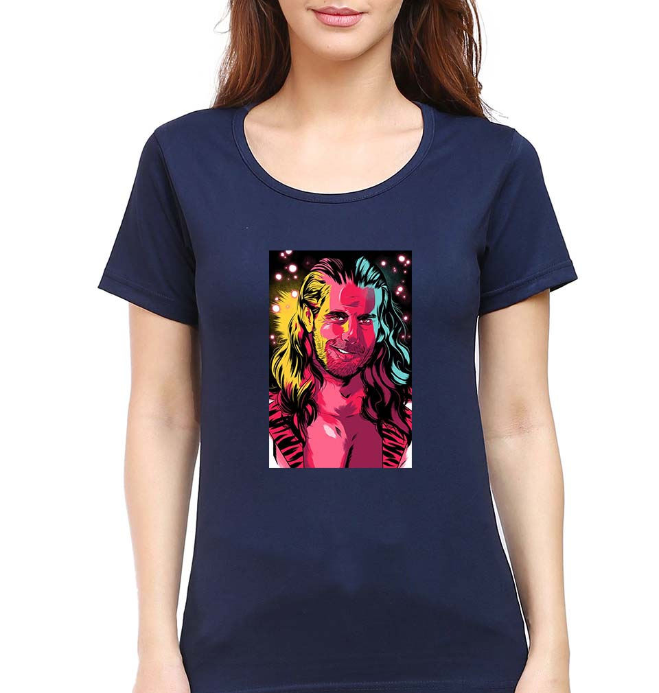 Shawn Michaels - Heartbreak Kid (HBK) (WWE) T-Shirt for Women-Navy Blue-Ektarfa.online
