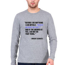 Load image into Gallery viewer, Dwight Schrute Full Sleeves T-Shirt for Men-Grey Melange-Ektarfa.online
