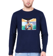 Load image into Gallery viewer, Vijender Singh Full Sleeves T-Shirt for Men-S(38 Inches)-Navy Blue-Ektarfa.online
