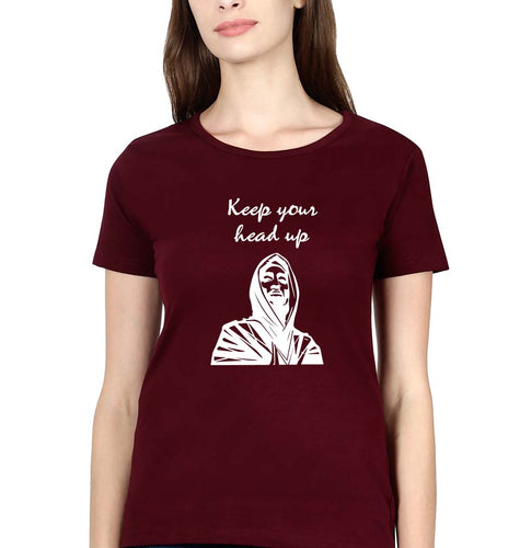 Tupac Shakur T-Shirt for Women-Maroon-Ektarfa.online