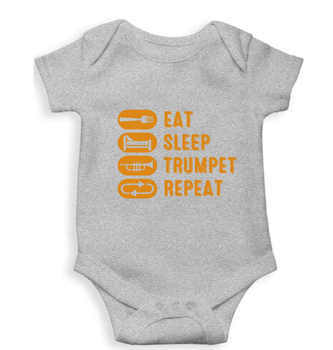 Trumpet Kids Romper For Baby Boy/Girl-0-5 Months(18 Inches)-Grey-Ektarfa.online