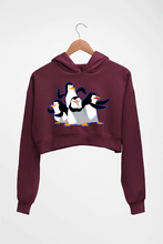 Load image into Gallery viewer, Penguins of Madagascar Crop HOODIE FOR WOMEN-Maroon-Ektarfa.online
