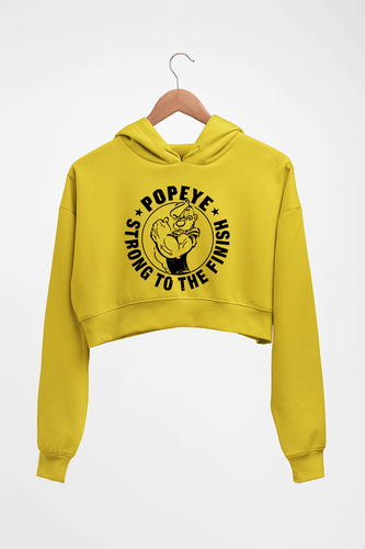 Popeye Crop HOODIE FOR WOMEN-Mustard Yellow-Ektarfa.online