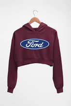 Load image into Gallery viewer, Ford Crop HOODIE FOR WOMEN-Maroon-Ektarfa.online
