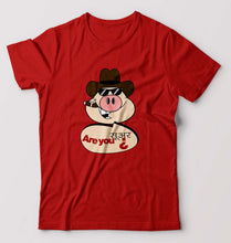 Load image into Gallery viewer, Pig Funny T-Shirt for Men-S(38 Inches)-Red-Ektarfa.online
