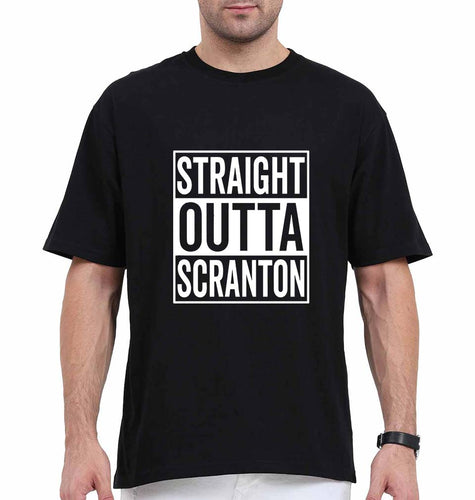 Straight Outta Scranton Oversized T-Shirt for Men-Black-Ektarfa.online