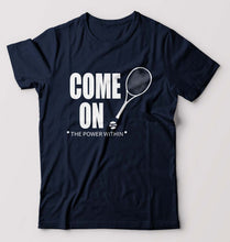 Load image into Gallery viewer, Tennis T-Shirt for Men-S(38 Inches)-Navy Blue-Ektarfa.online
