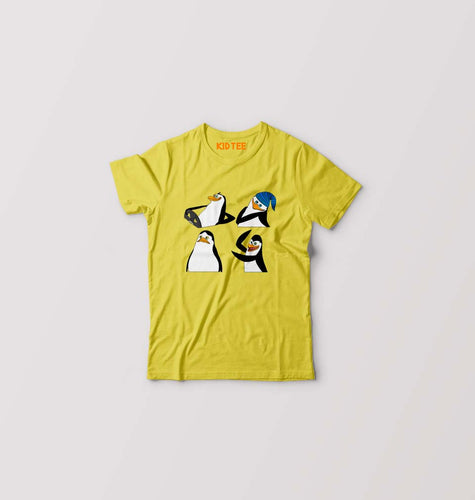 Penguins of Madagascar Kids T-Shirt for Boy/Girl-Yellow-Ektarfa.online