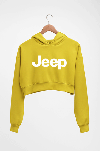 Jeep Crop HOODIE FOR WOMEN-Mustard Yellow-Ektarfa.online