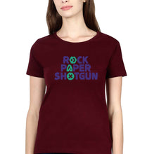 Load image into Gallery viewer, Rock Paper Shotgun T-Shirt for Women-XS(32 Inches)-Maroon-Ektarfa.online
