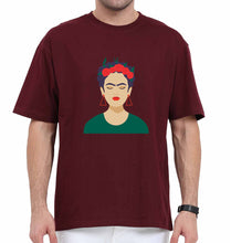 Load image into Gallery viewer, Frida Kahlo Oversized T-Shirt for Men-Maroon-Ektarfa.online
