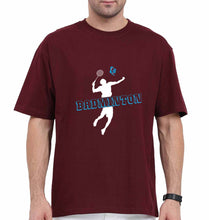 Load image into Gallery viewer, Badminton Oversized T-Shirt for Men-Maroon-Ektarfa.online
