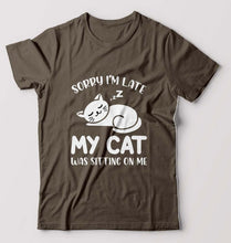 Load image into Gallery viewer, Cat T-Shirt for Men-Olive Green-Ektarfa.online
