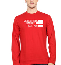 Load image into Gallery viewer, Vetements Full Sleeves T-Shirt for Men-Red-Ektarfa.online
