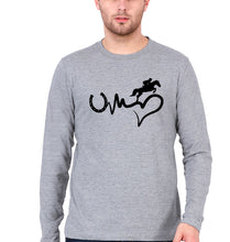 Load image into Gallery viewer, Horse Riding Full Sleeves T-Shirt for Men-Grey Melange-Ektarfa.online
